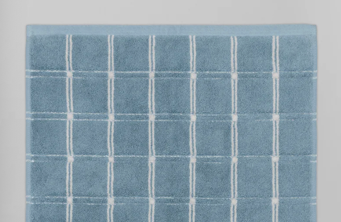 Baina Devon Bath Mat Celeste & Chalk